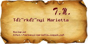 Tárkányi Marietta névjegykártya